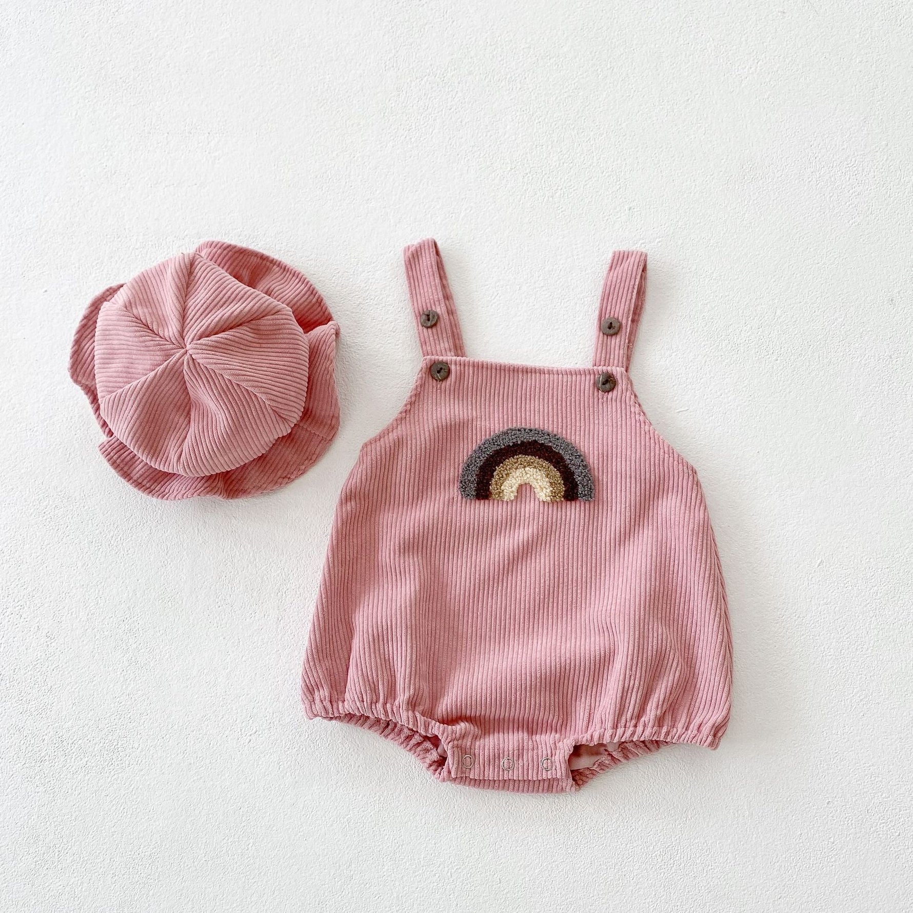 Male And Female Baby Corduroy Rainbow Sling Romper Bag Fart Clothes - Cindi Book