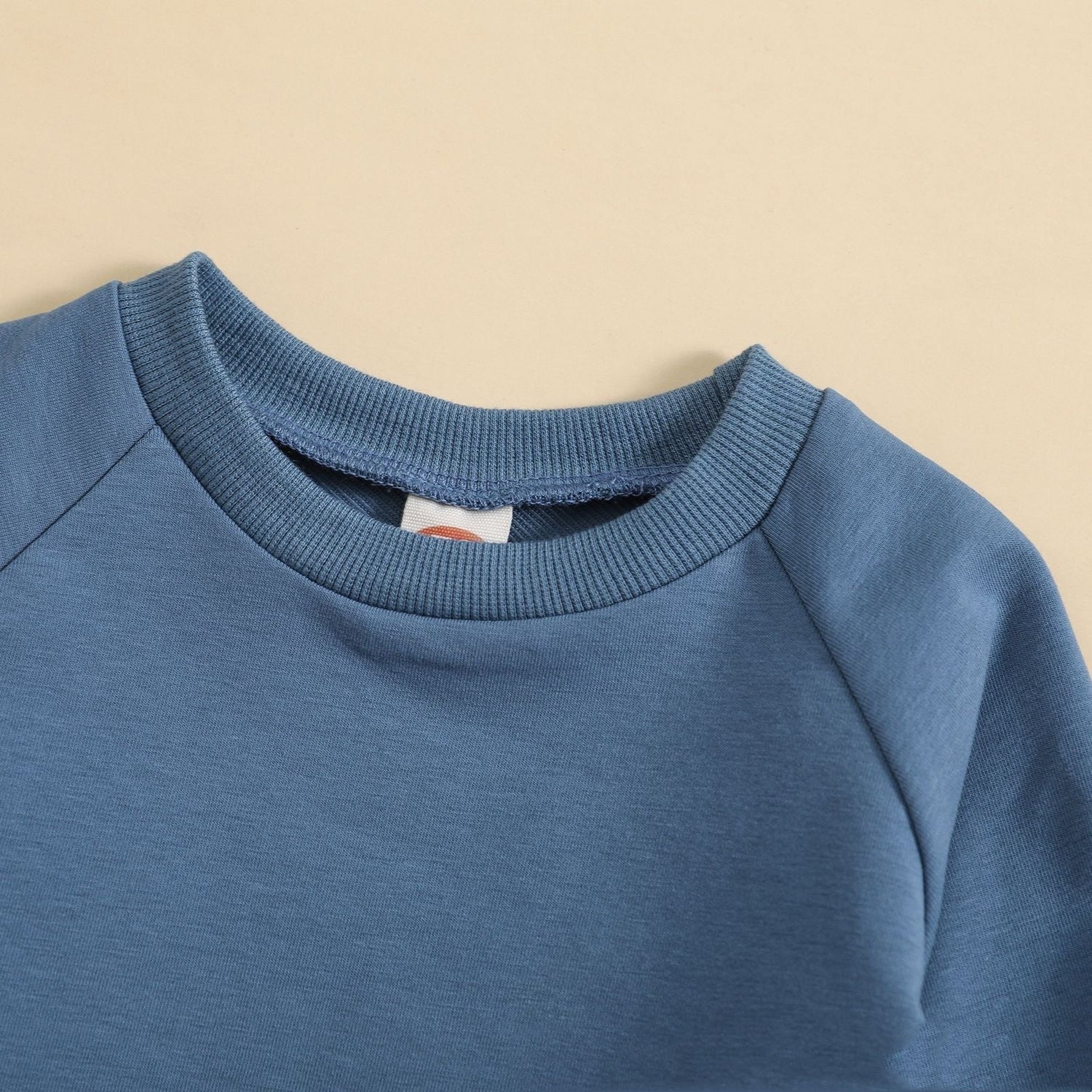 Boys Solid Color Set Round Neck Sweater Trousers