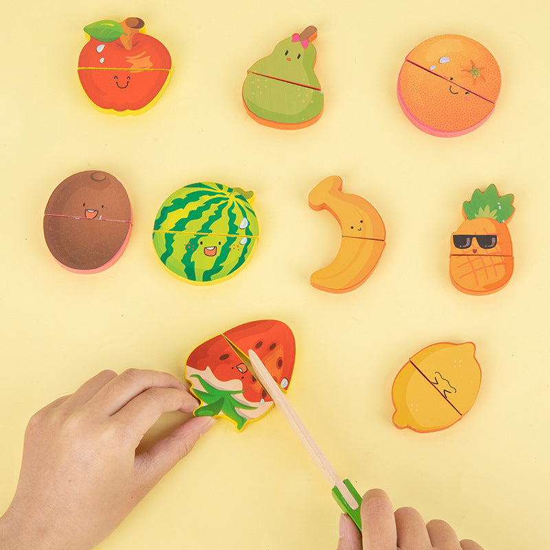 Baby Busy Board DIY Accessories Fruit Games Wooden Toys