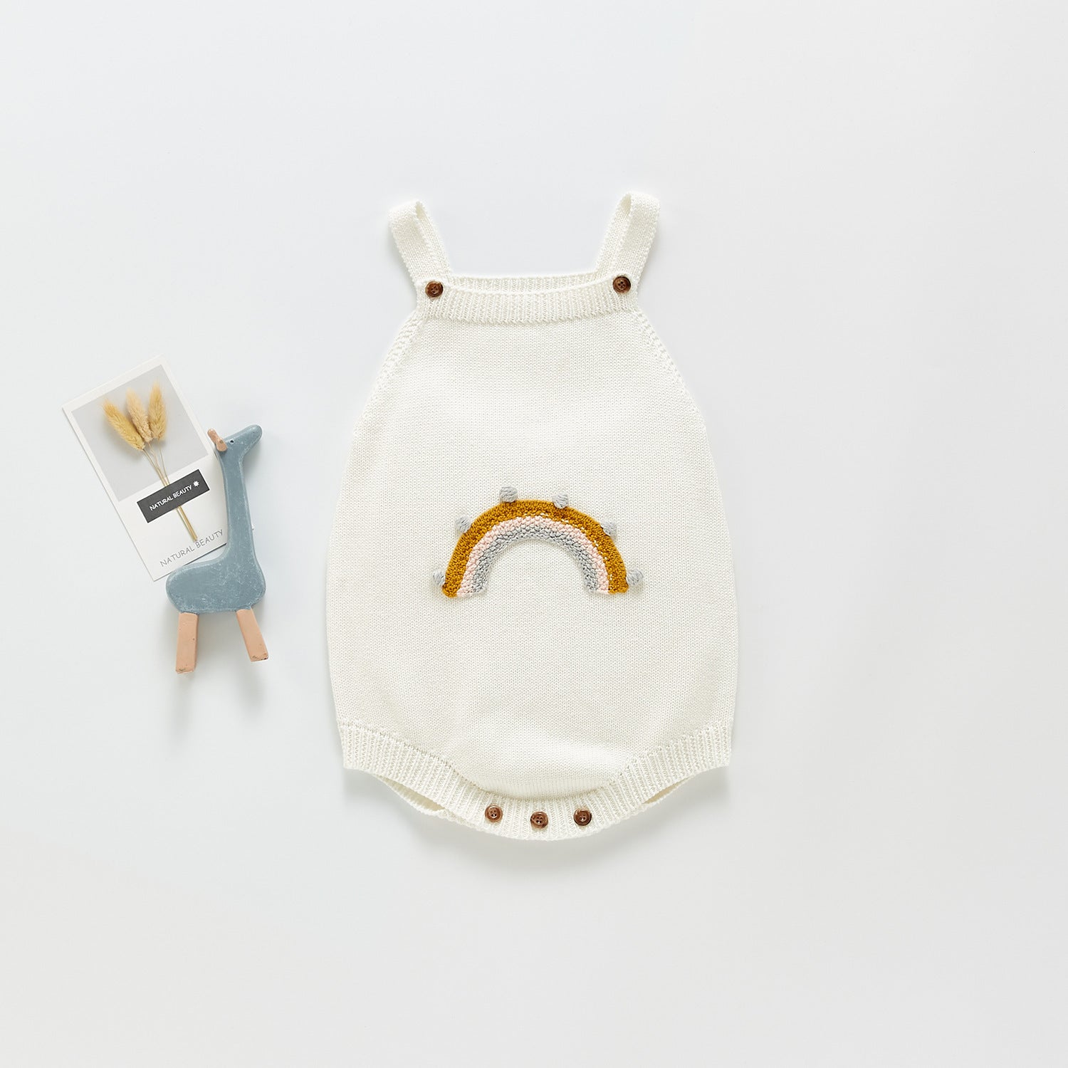 New Baby Girl Baby Knitted Strap Jumper - Cindi Book