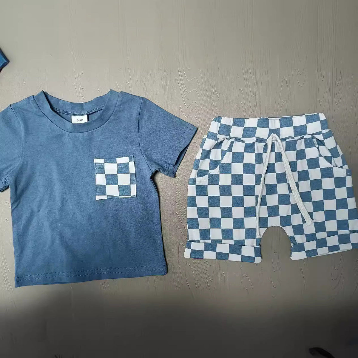 Baby's Casual Short-sleeved Plaid Shorts Suit - Cindi Book
