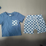 Baby's Casual Short-sleeved Plaid Shorts Suit - Cindi Book
