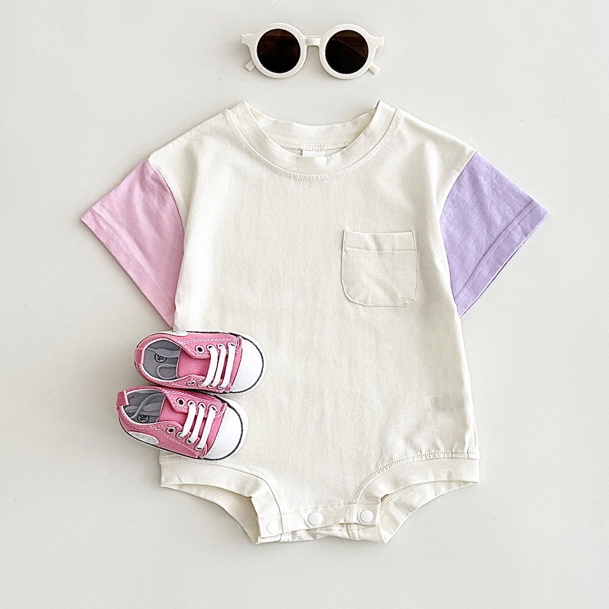 Baby's Comfortable Crew Neck Casual Triangle Jumpsuit - Cindi Book