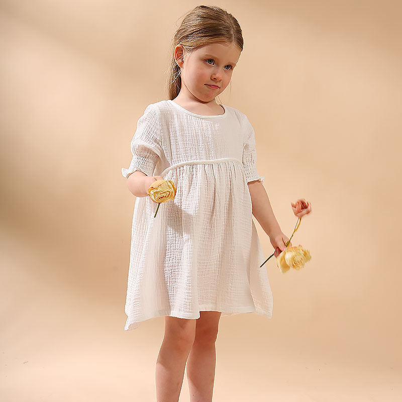 Cotton Double Layer Cotton Yarn Girls Dress - Cindi Book