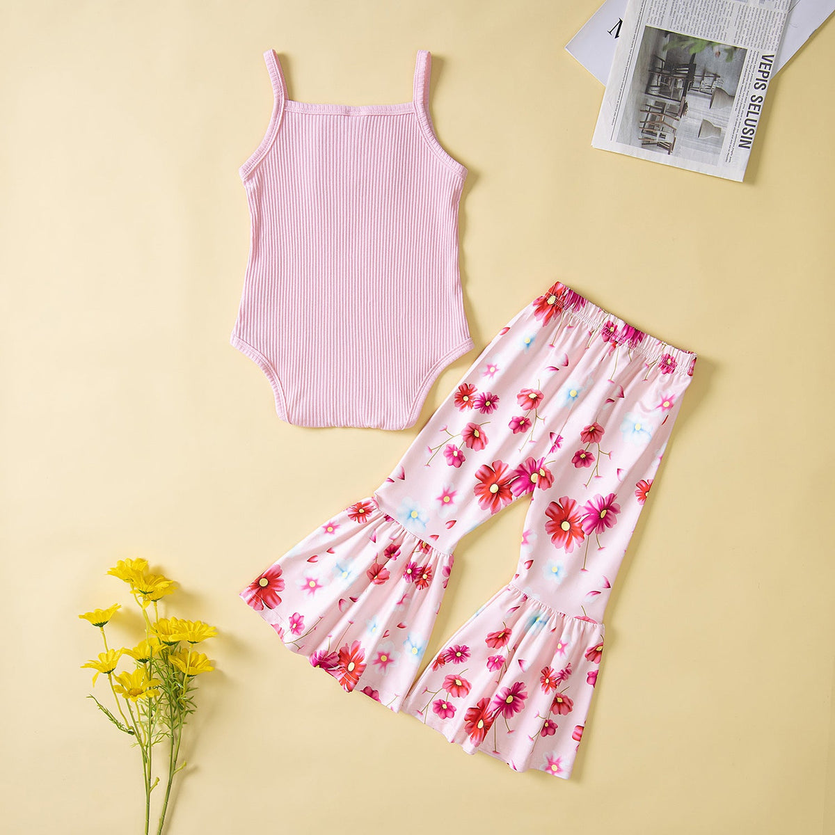 Summer Fashionable Cute Strap Girls' Set - Cindi Book