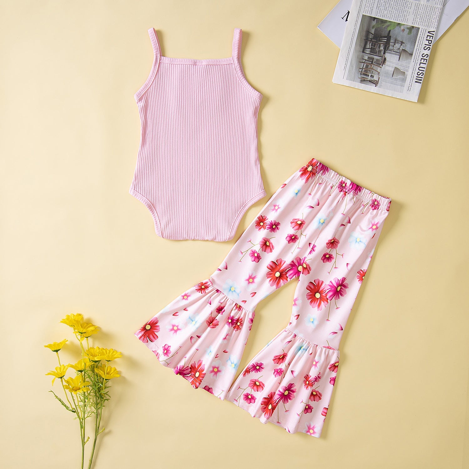 Summer Fashionable Cute Strap Girls' Set - Cindi Book