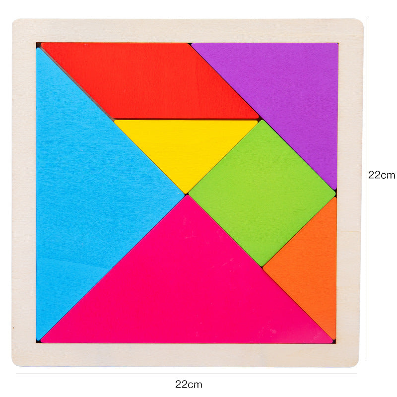 Children's Pine Tangram Early Education Patchwork Toy - Cindi Book