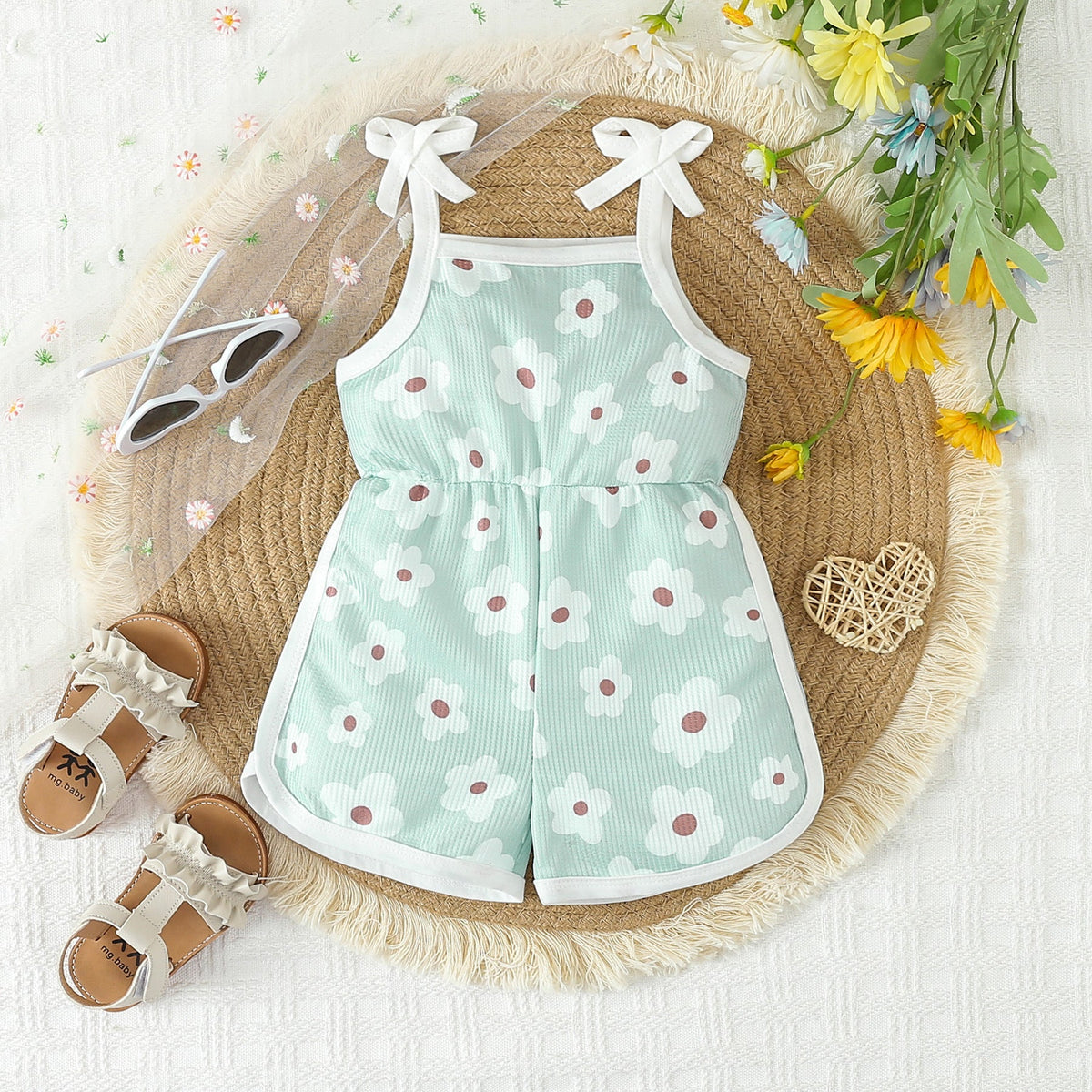 Summer New Girls' Jumpsuit Printed Sling - Cindi Book