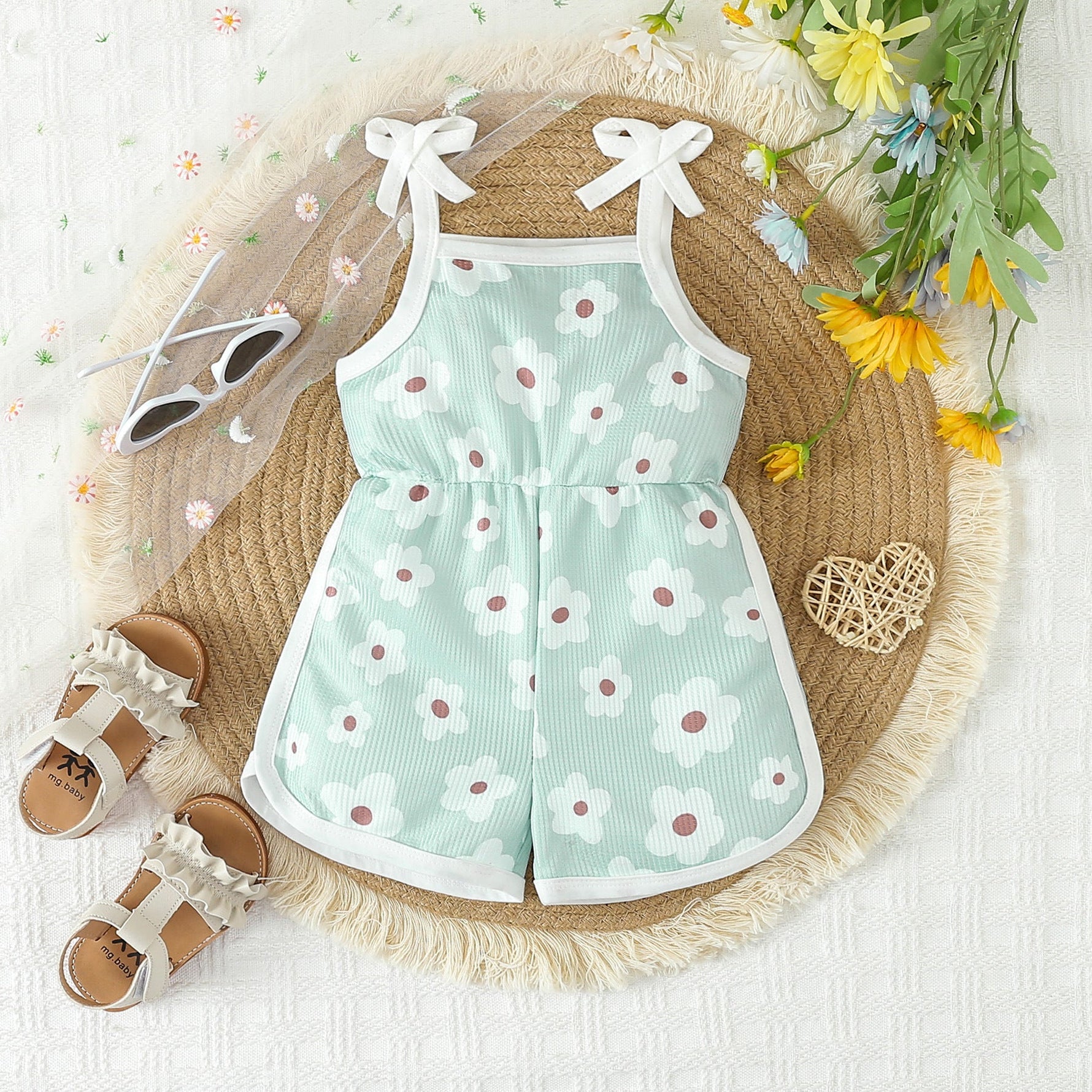 Summer New Girls' Jumpsuit Printed Sling - Cindi Book