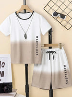 Boys' Casual Short Sleeve T-shirt Top Shorts Two-piece Set - Cindi Book