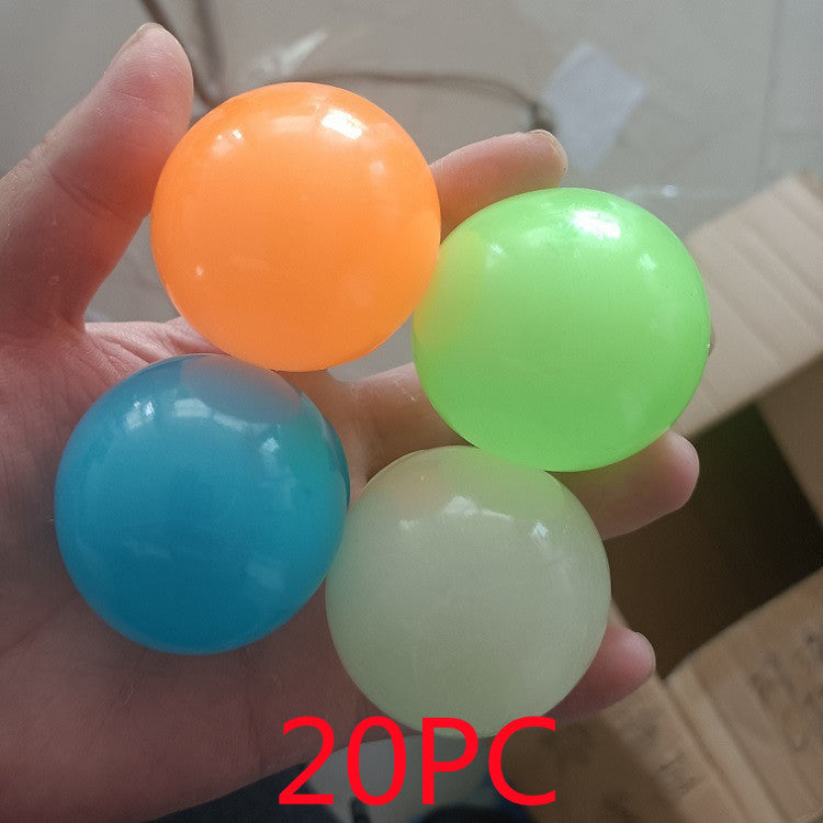 Luminous Sticky Ball Toys Sticky Wall Home Party Games Glow In The Dark Novelty Toys Decompression Squeeze Toy - Cindi Book