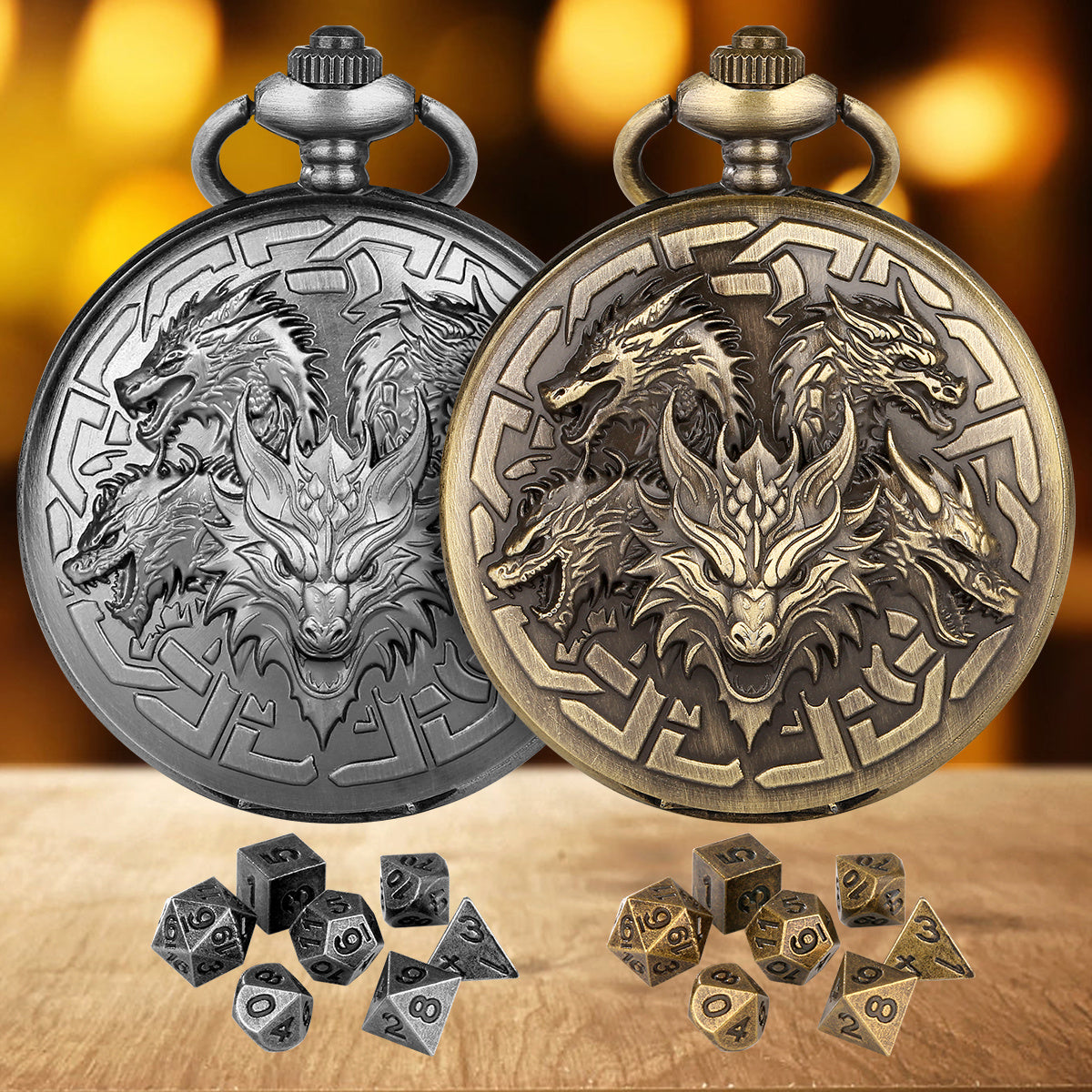 Retro Creative Pocket Watch Shaped Tabletop Game Dice Set -7PCS Metal Polyhedral Dice, Steampunk Style Portable DND Dice Set, Exquisite Metal Craftsmanship, Adding Unique Charm To Tabletop Games - Cindi Book
