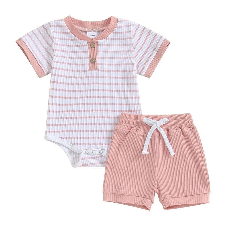 Baby Jumpsuit Short Sleeve Toddler Jumpsuit Romper Shorts Suit - Cindi Book