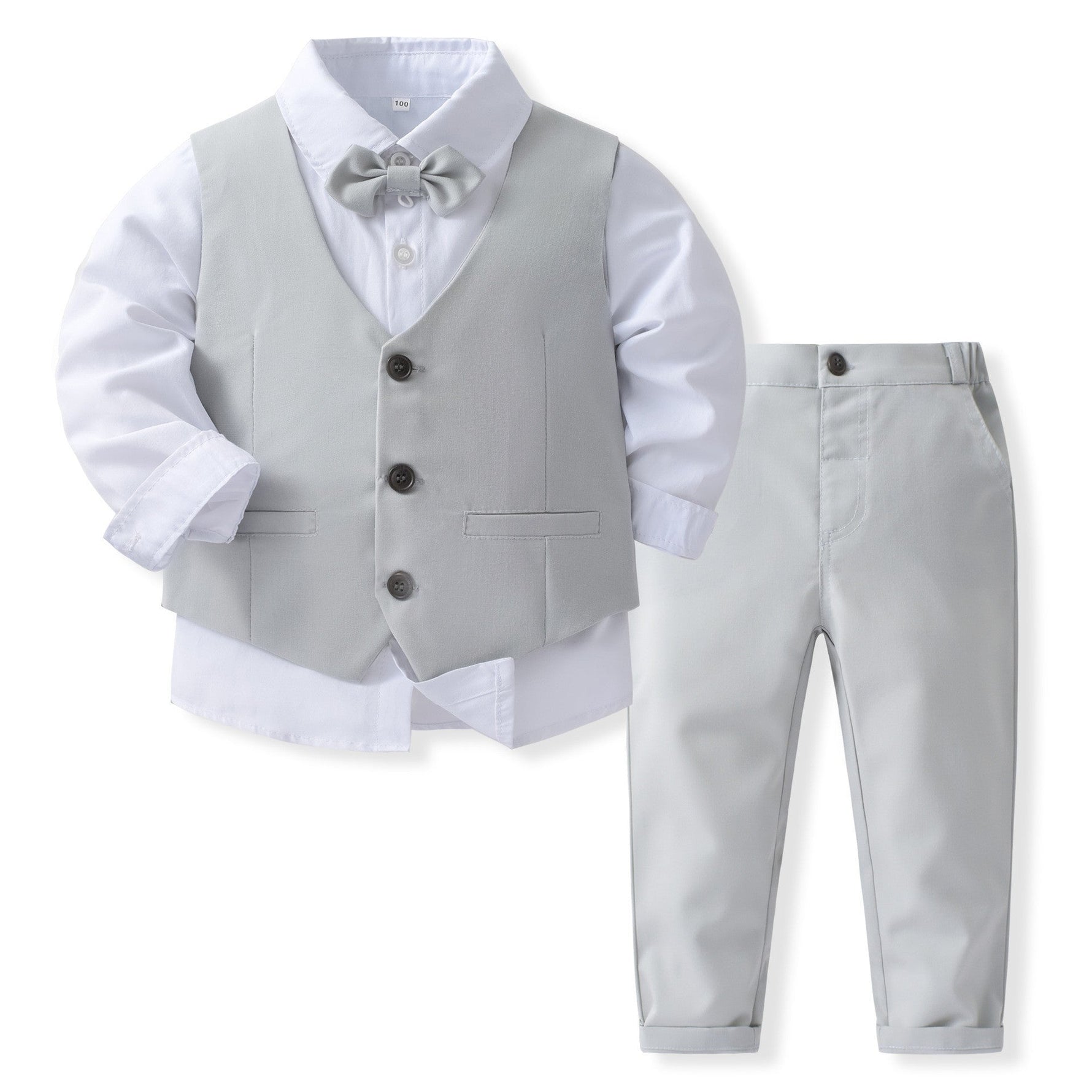 Banquet Party Gentleman Bow Tie Vest Dress Boys' Three-piece Suit - Cindi Book