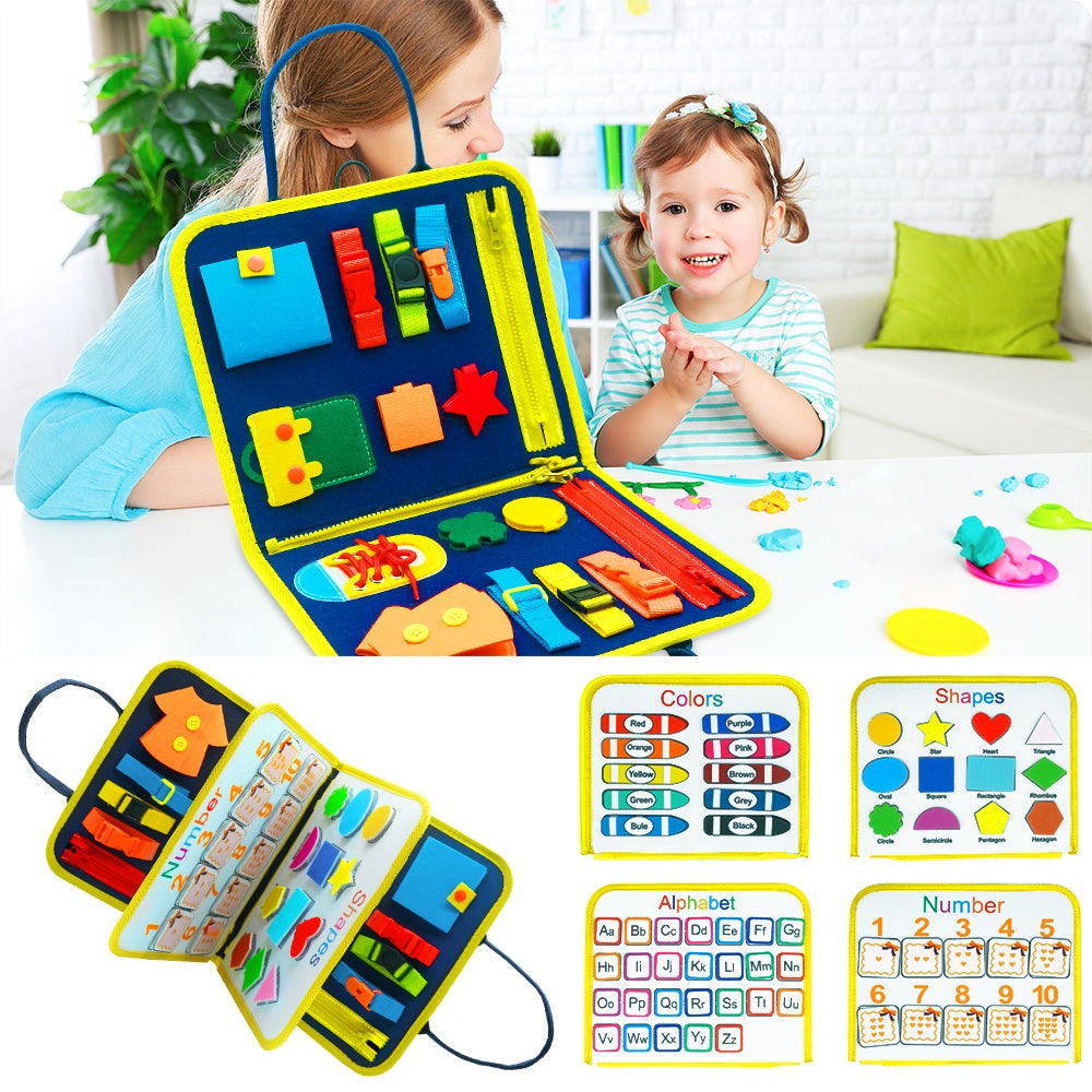 New Busy Book Children's Busy Board Dressing And Buttoning Learning Baby Early Education Preschool Sensory Learning Toy - Cindi Book