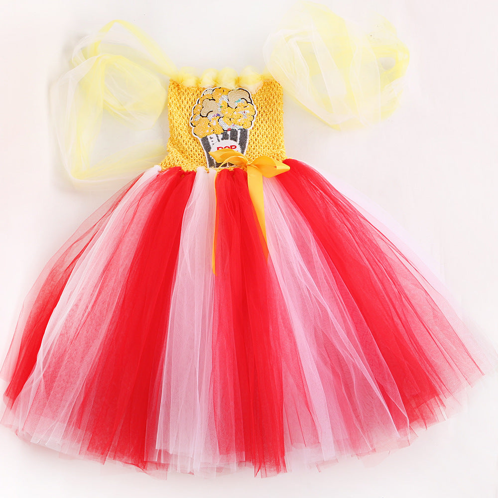 Popcorn Girl's Mesh Princess Pettiskirt Long - Cindi Book