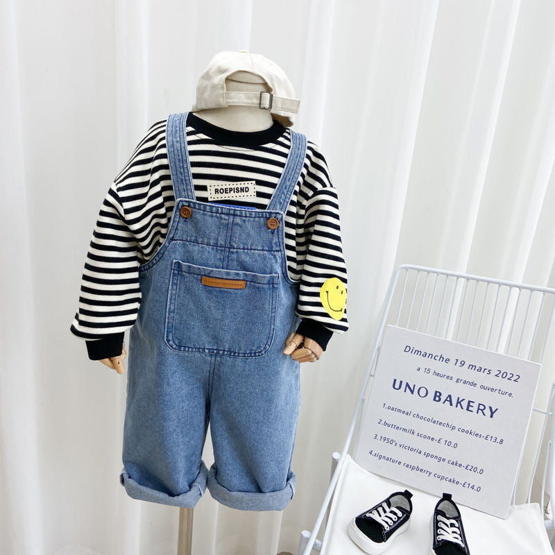 Children's Popular Denim Simple Suspender Pants - Cindi Book