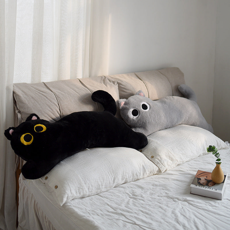 Plush Black Cat Throw Pillow - Cindi Book