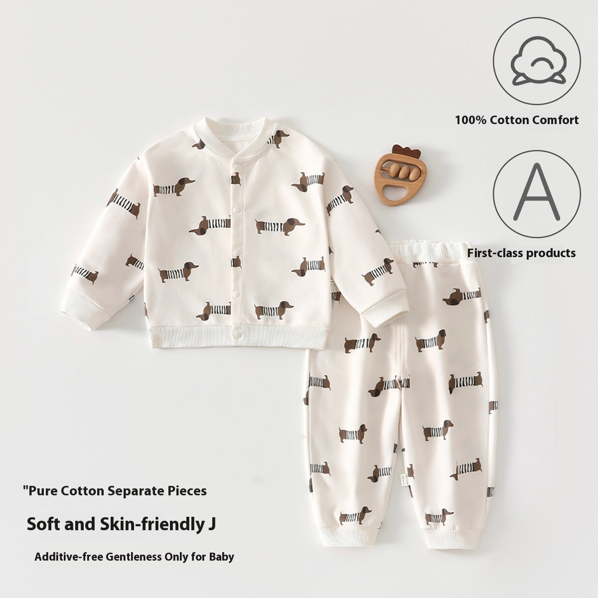 Pure Cotton Spring And Autumn Baby Split Sweater Children's Suit Boys