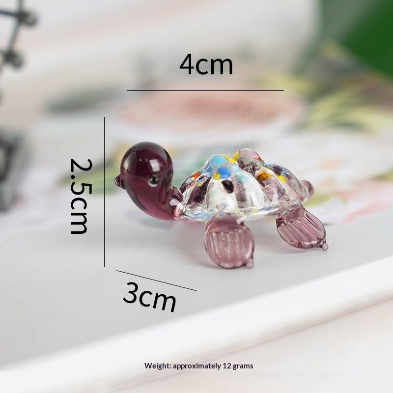 Handmade Glass Craft Little Turtle Ornament - Cindi Book