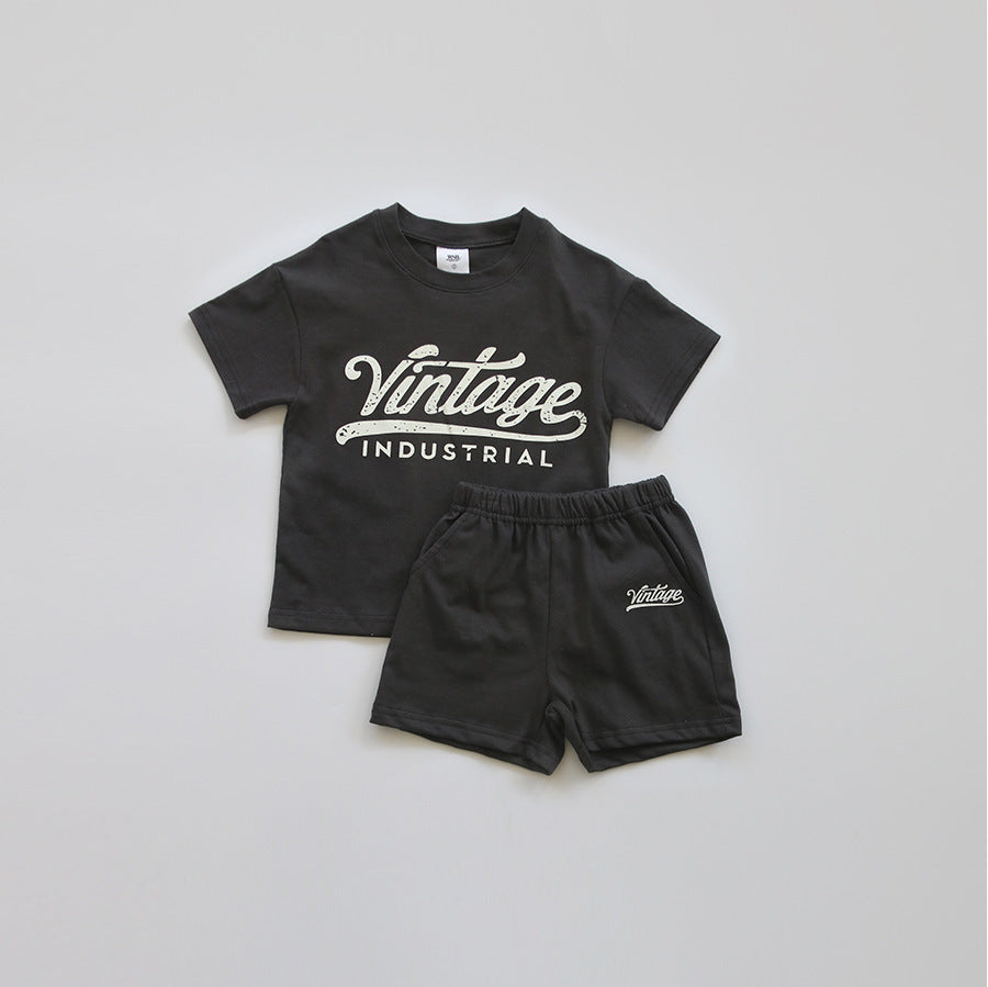 Sports And Leisure Suit Baby Western Style Cotton Letters Suit - Cindi Book