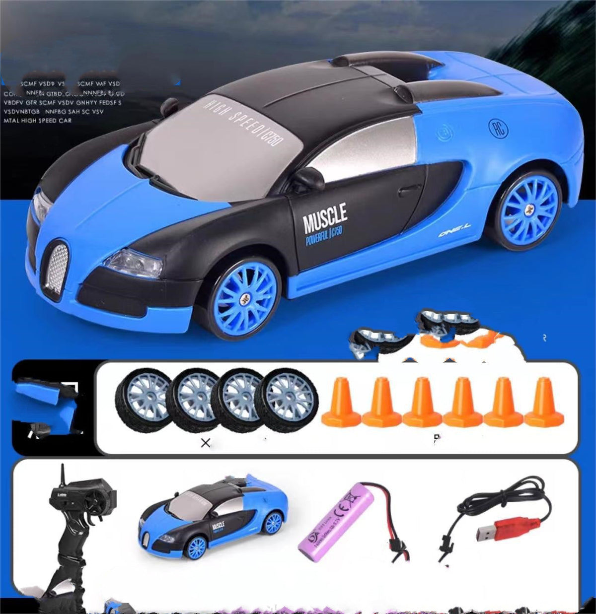 2.4G Drift Rc Car 4WD RC Drift Car Toy Remote Control GTR Model AE86 Vehicle Car RC Racing Car Toy For Children Christmas Gifts - Cindi Book