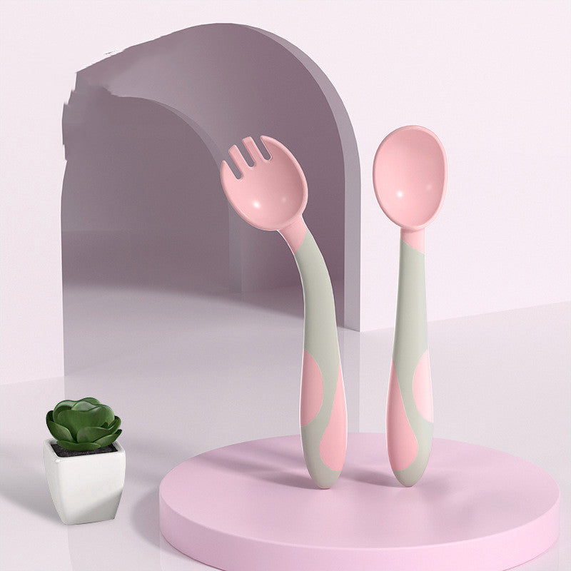 Baby Training Fork Spoon Twist Spoon Children's Tableware Set - Cindi Book