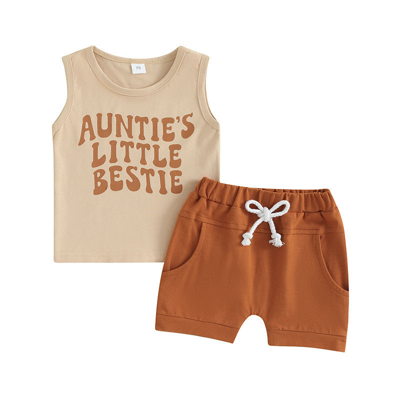 Suit Boy Letter Print Vest - Cindi Book