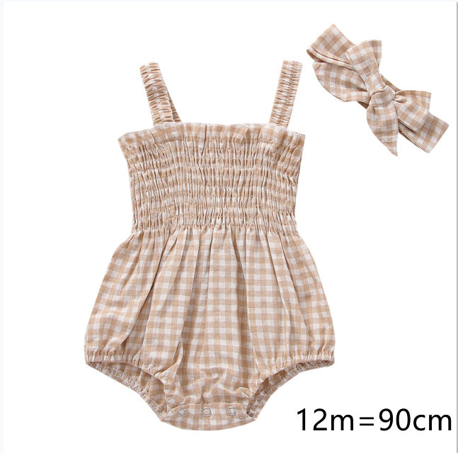Infant Baby Girls 2Pcs Summer Outfits, Sleeveless Frill Smoc - Cindi Book