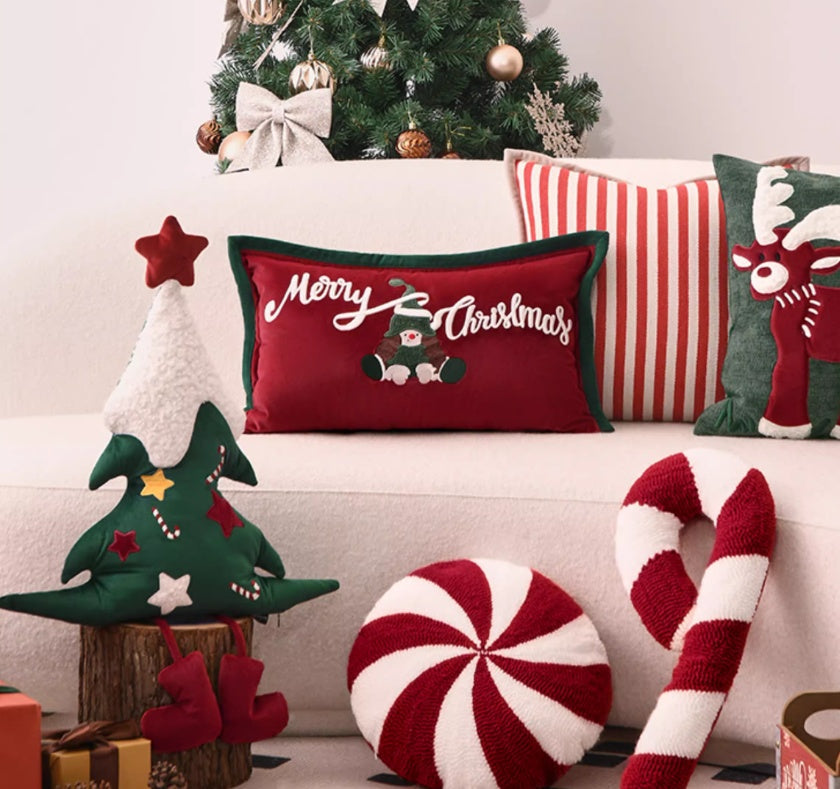 Christmas Tree Pillow Special-shaped Sofa Living Room Atmosphere New Year - Cindi Book