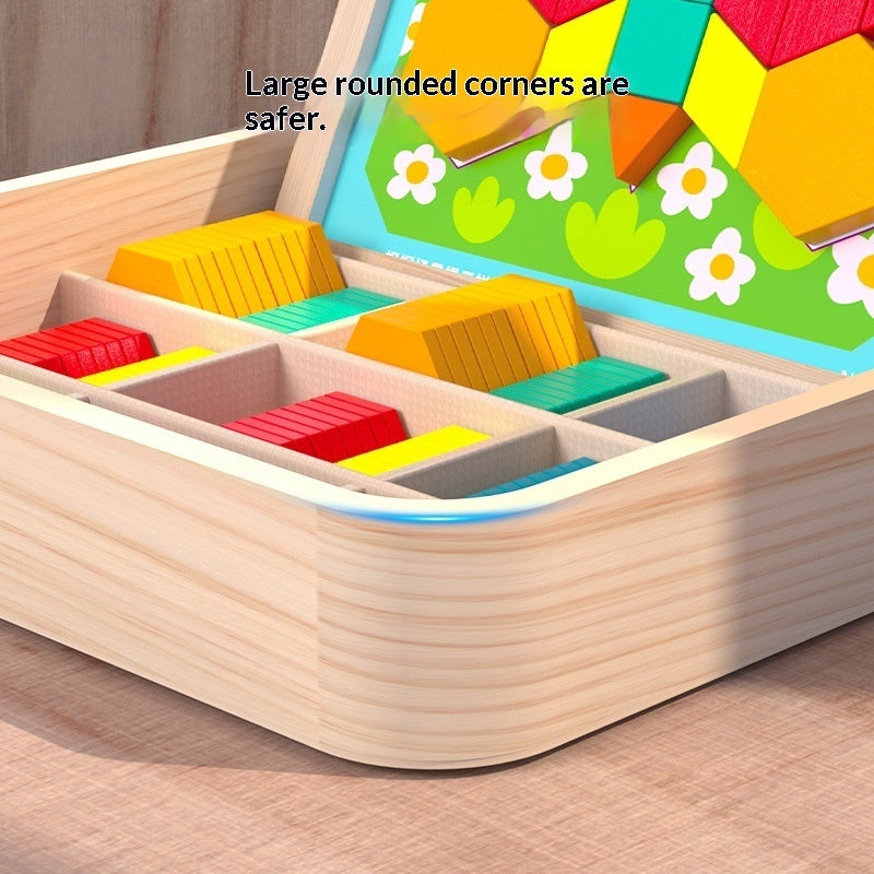 Childrens Geometric Tangram Puzzle Blocks Educational Magnetic Toy - Cindi Book