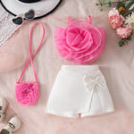 Girl's 3D Flower Pulling Strap Set - Cindi Book