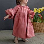 Girls' Ramie Cotton Dress Nordic Style - Cindi Book