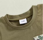 Boy's Camouflage Printed Faux Pocket Short Sleeve Top Suit - Cindi Book