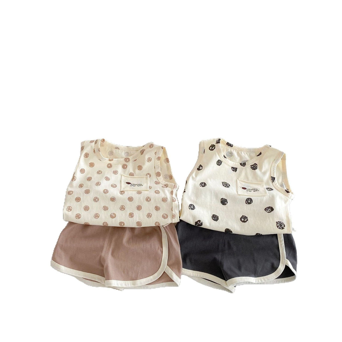 Fashion Camisole Solid Color Shorts Two-piece Set - Cindi Book