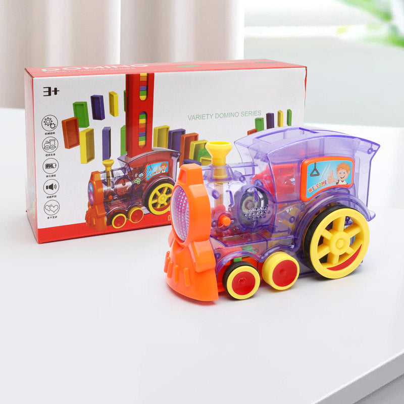 Domino Train Toys Baby Toys Car Puzzle Automatic Release Licensing Electric Building Blocks Train Toy - Cindi Book