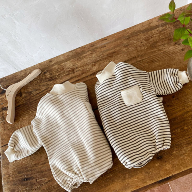 Striped Turtleneck Romper Bag Fart Sweater Loose And Casual - Cindi Book