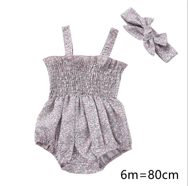 Infant Baby Girls 2Pcs Summer Outfits, Sleeveless Frill Smoc - Cindi Book