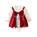 Baby Jumpsuit Bow Baby Long-sleeved Triangle Romper Romper - Cindi Book