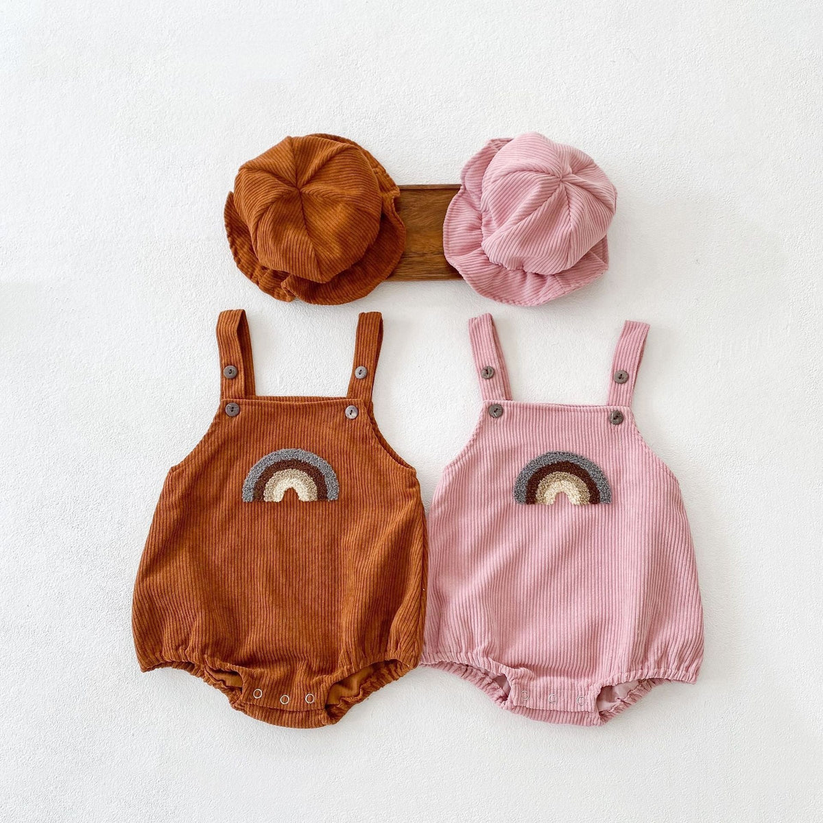 Male And Female Baby Corduroy Rainbow Sling Romper Bag Fart Clothes - Cindi Book