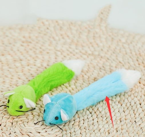 Colorful Long Tail Plush Mouse Self-Hi Nibbling Cat Does Not Hurt Nails Puzzle Cat Toy - Cindi Book