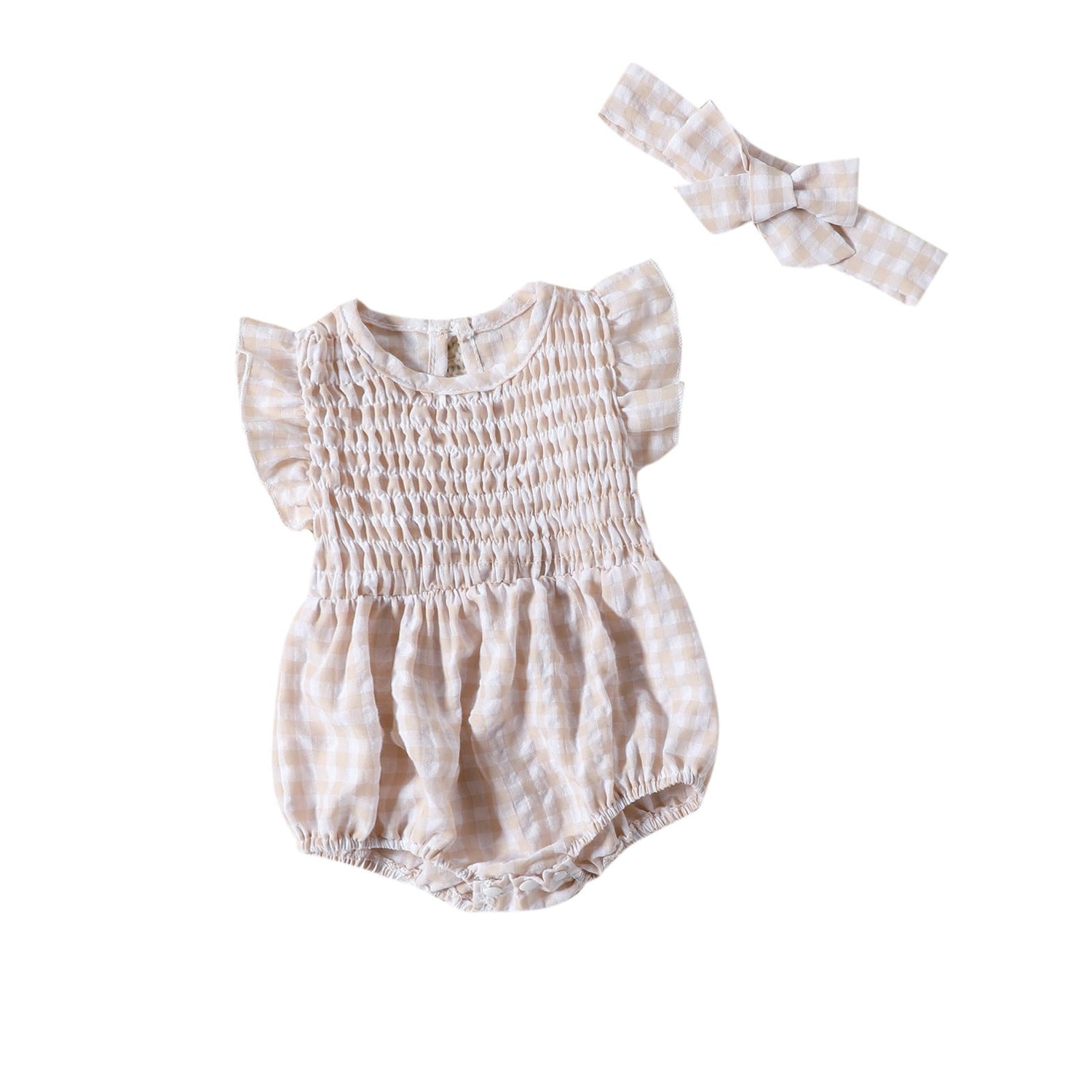 Baby Girl Solid Color Baby Sleeveless Triangle Rompers Romper - Cindi Book