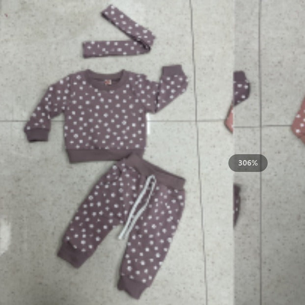 New Floral Print Long Sleeve Pullover Set