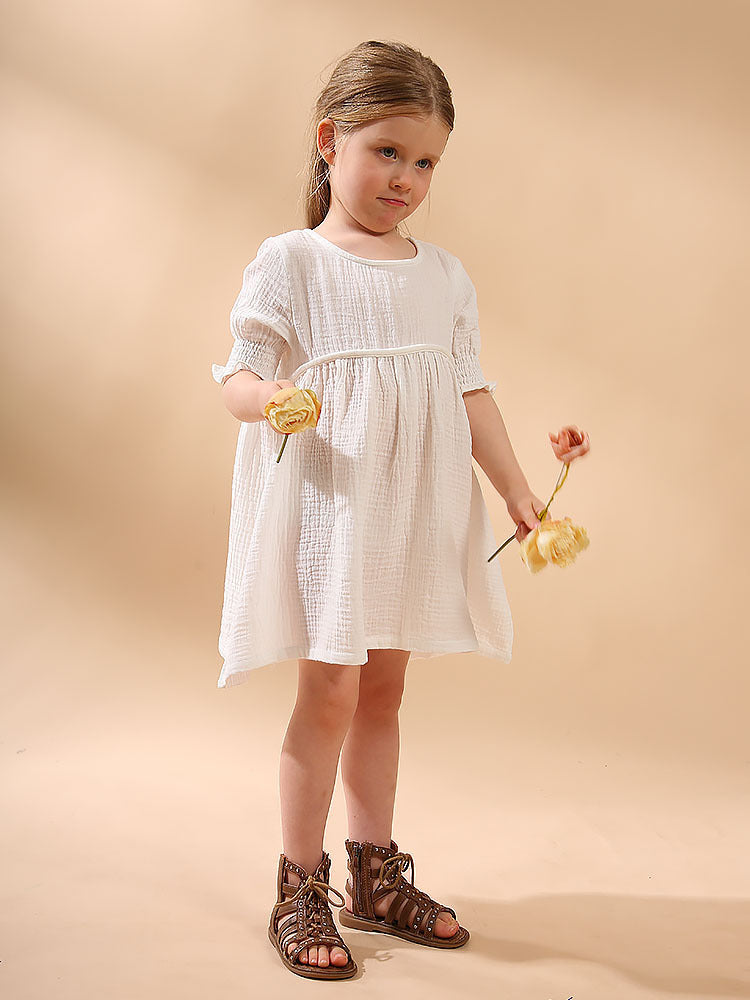 Cotton Double Layer Cotton Yarn Girls Dress - Cindi Book