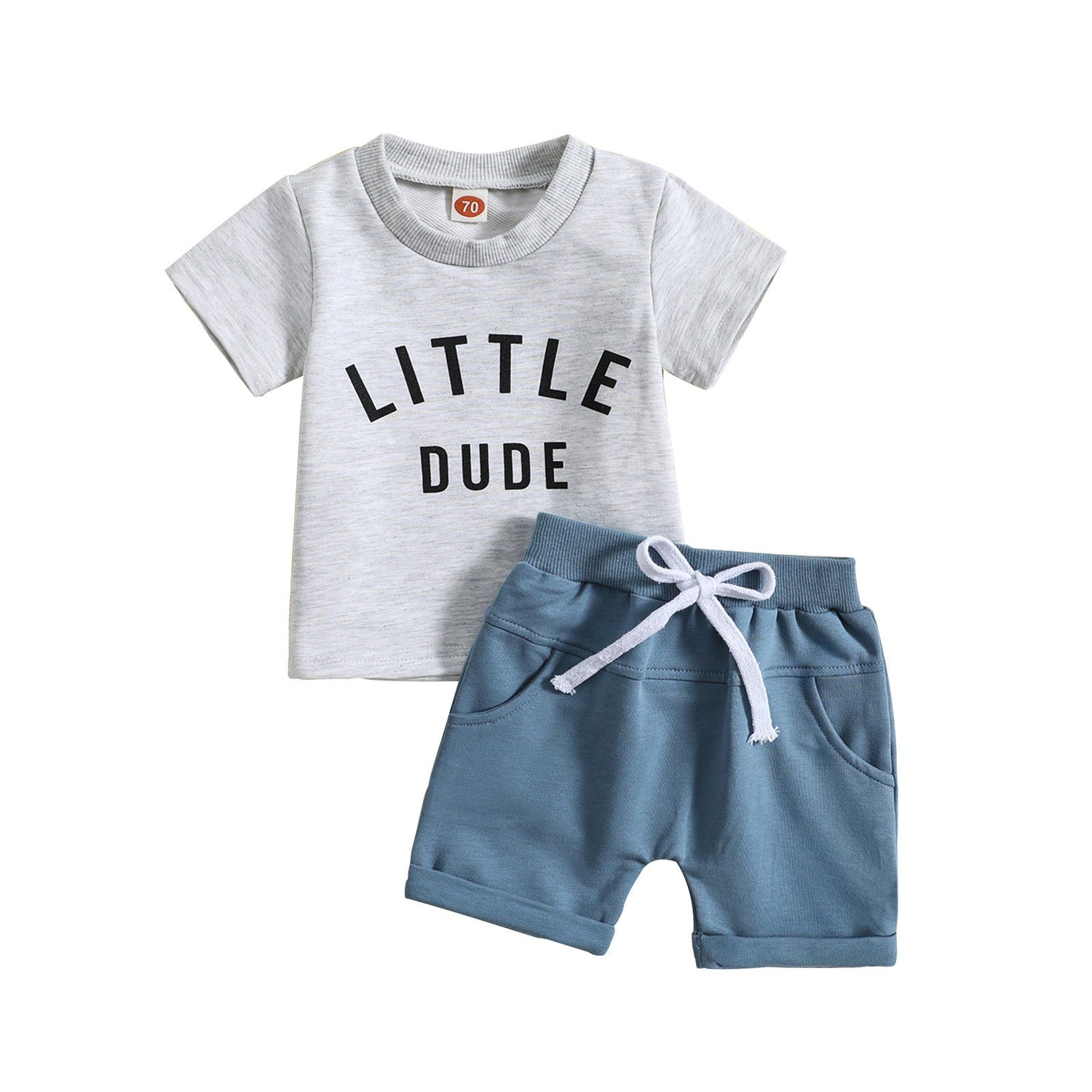Children's Clothing Round Neck Letter Print Top Two-piece Set - Cindi Book