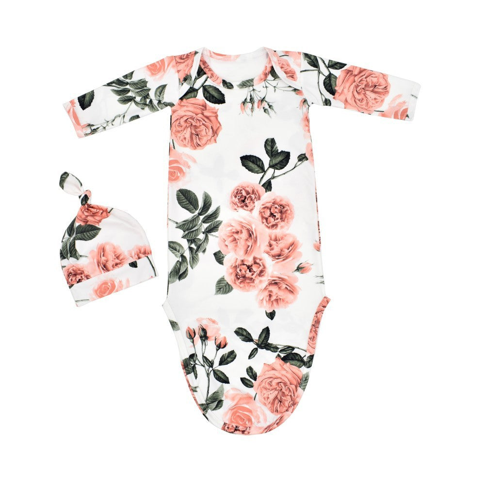 Newborn Knotted Nightgown Baby Sleeping Bag Print - Cindi Book