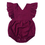 Baby Cotton And Linen Summer Strap One Piece Suit - Cindi Book