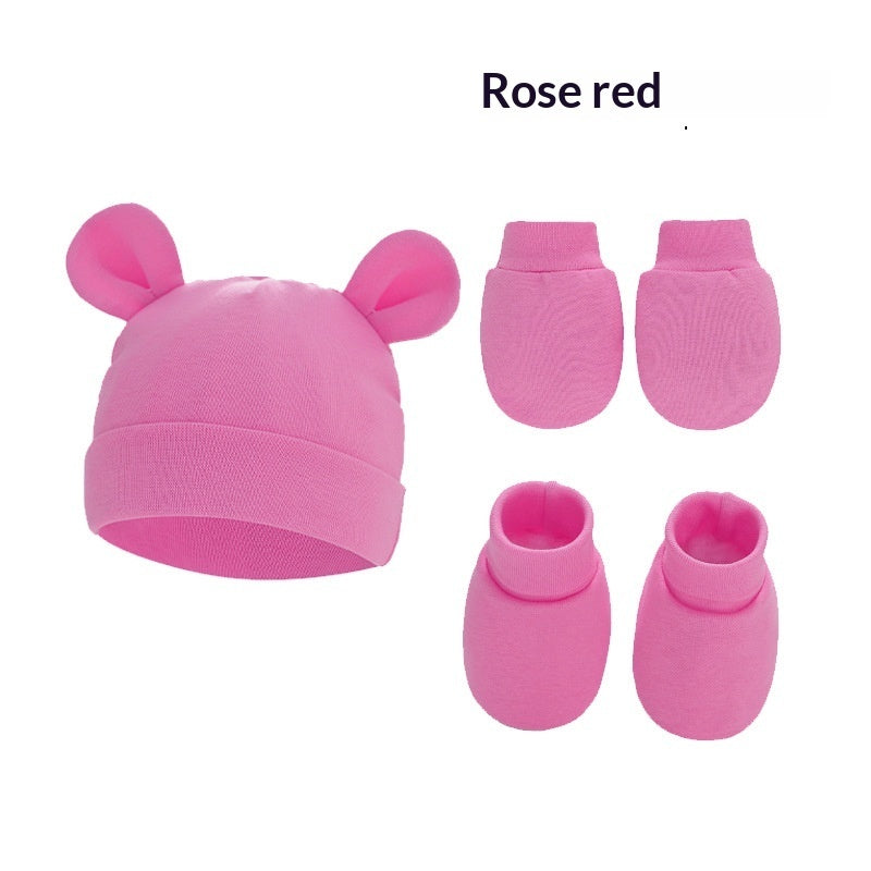 Newborn Hat Mittens And Socks Set With Rubber-soled Shoes - Cindi Book