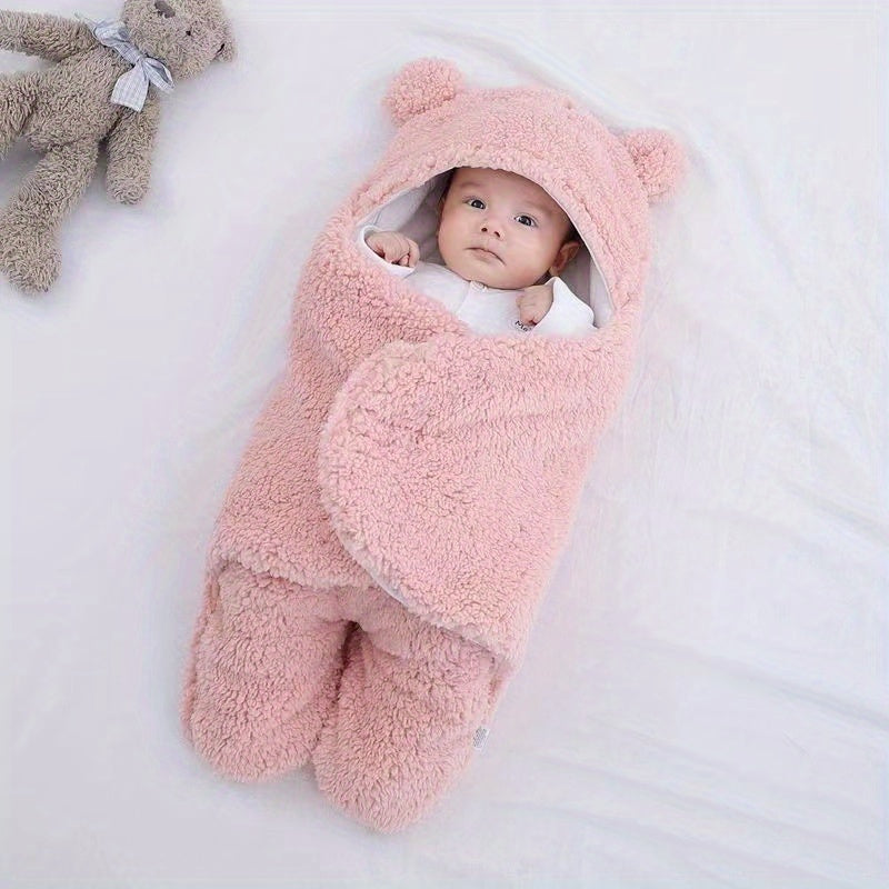 Winter Baby Sleeping Bag Bear Nap Printed Sleeping Bag, Suitable For Babies Aged 0-10 Months, Soft Nap Mat With Removable Pillow - Cindi Book