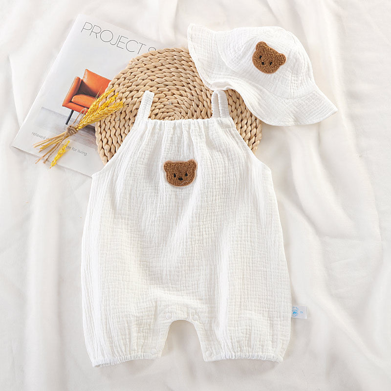 Summer Clothes Cute Men's And Women's Baby Sleeveless Suspenders Crawling Suit Jumpsuit - Cindi Book